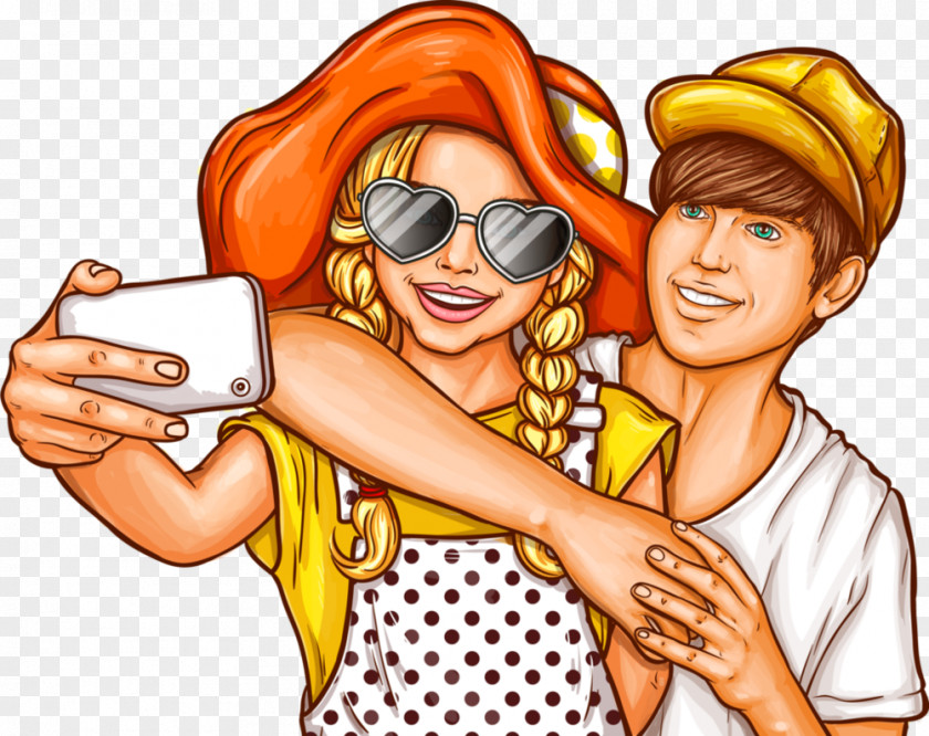 Selfie Friends Pop Art PNG