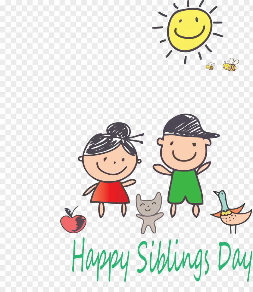 Siblings Day Happy National PNG