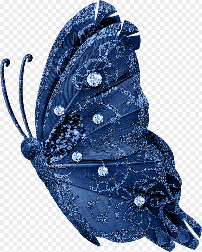 Beautiful Blue Butterfly Decoration PNG
