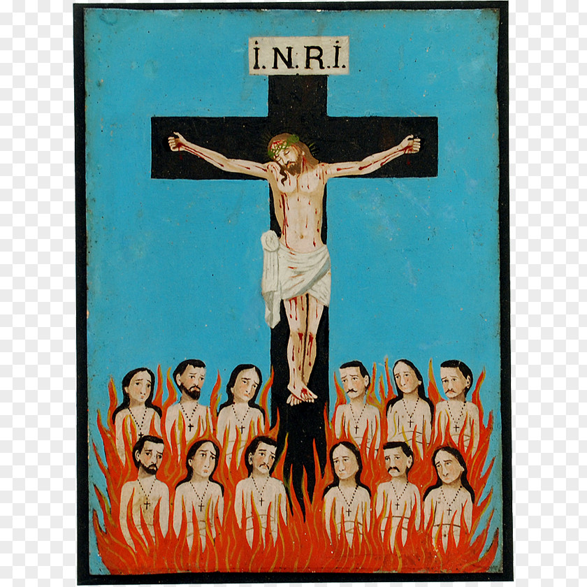 Fiery Cross Crucifix Art PNG