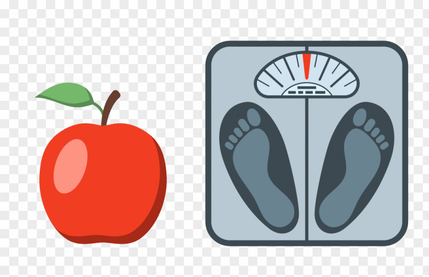 Vector Red Apple And Weight Measurement Device Cartoon Weighing Scale Clip Art PNG