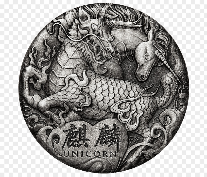 Coin Perth Mint Qilin Silver PNG