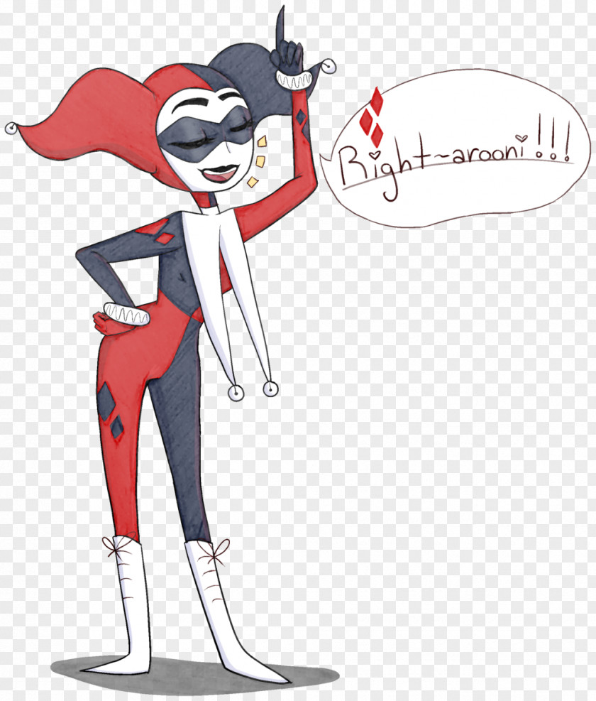 Harley Quinn Cartoon Costume Design PNG