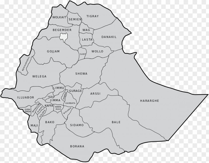 Map Regions Of Ethiopia Wollo Province Semien People's Democratic Republic PNG