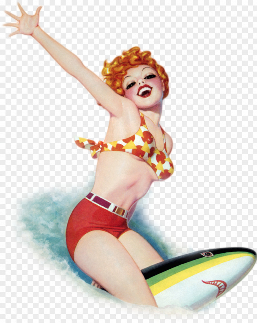 Pin-up Girl Poster Art Surfing PNG girl Surfing, pinup clipart PNG