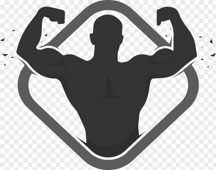 Fitness Label Design Logo Bodybuilding Physical Centre PNG