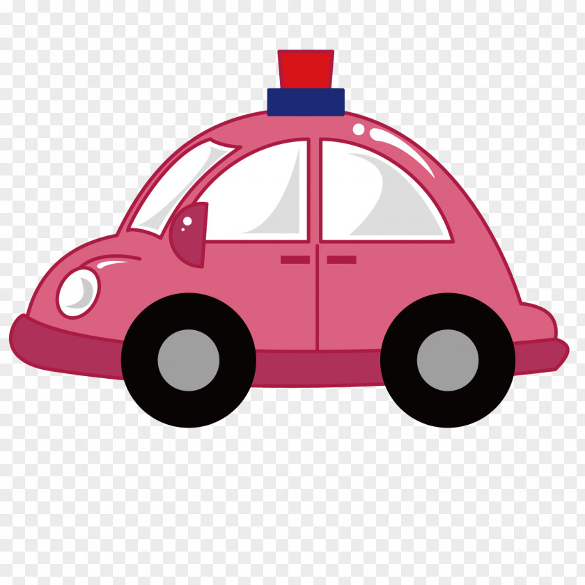 Pink Police Car Cartoon Euclidean Vector Illustration PNG