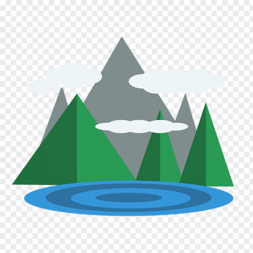 Triangle Green Cone Water M-tree PNG