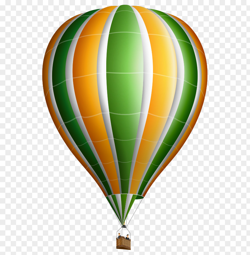 Simulation Of Vector Yellow And Green Hot Air Balloon Ballooning PNG