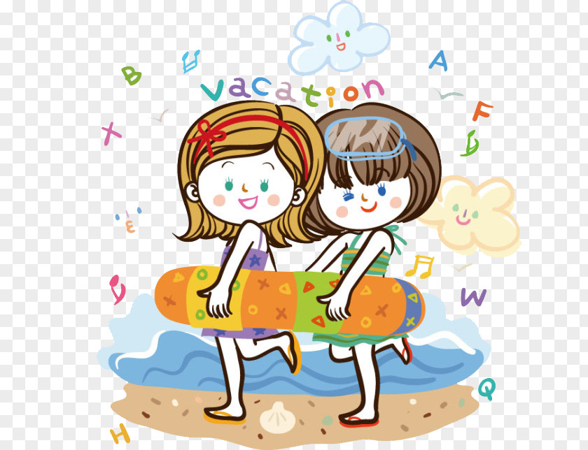 Cartoon Child Illustration PNG Illustration, Little girl swimming clipart PNG