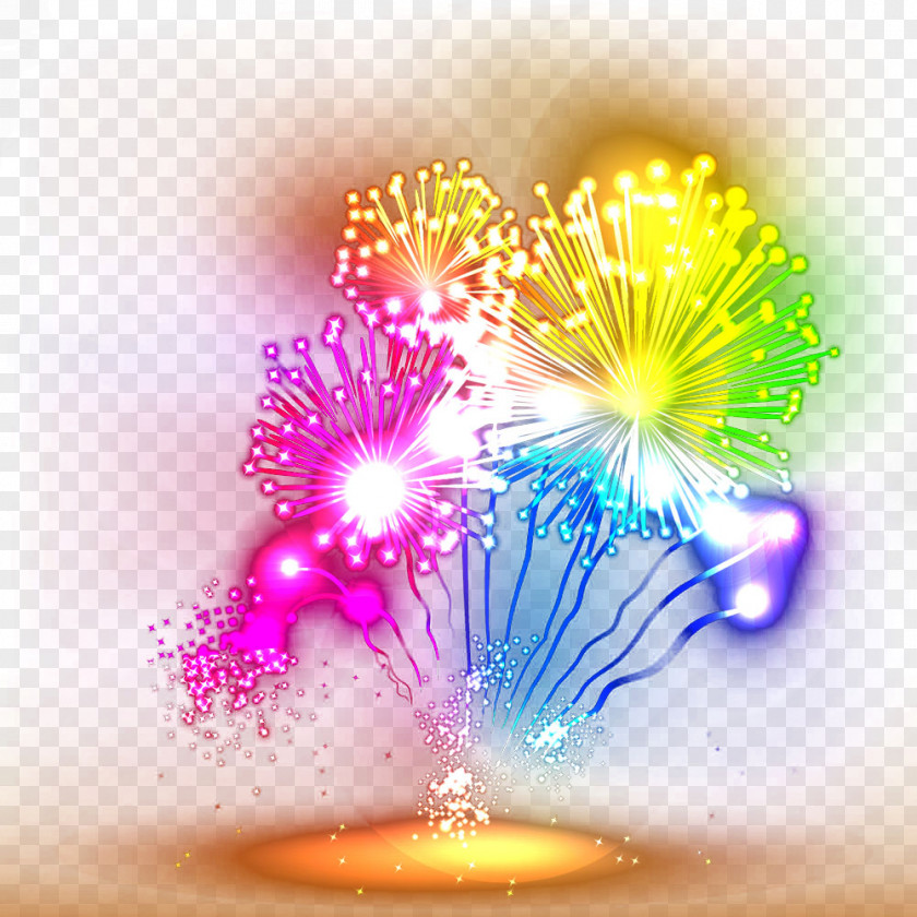 Hand-painted Cartoon Fireworks Drawing PNG