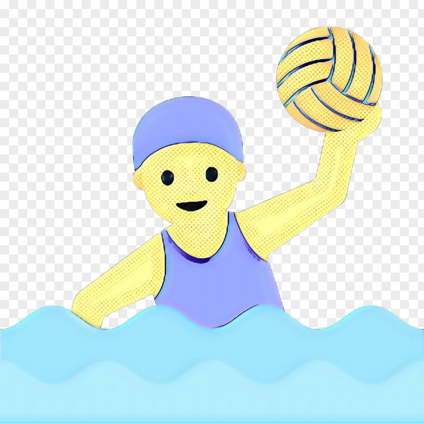 Smile Water Polo Ball Pop Art Retro Vintage PNG