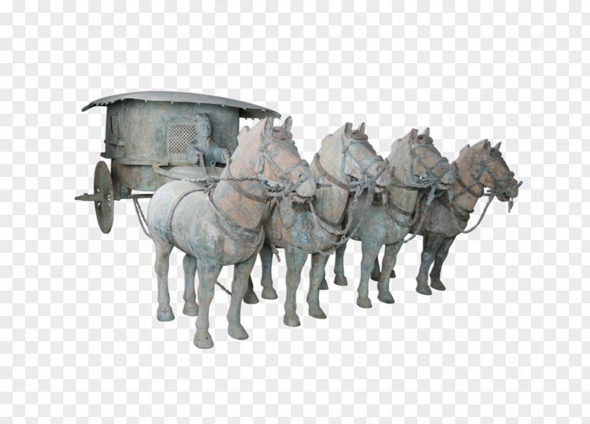 Stone Horses Terracotta Army Horse Qin Bronze Chariot PNG