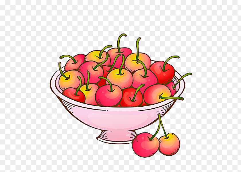 Hand-painted Cherry Drawing Cartoon PNG