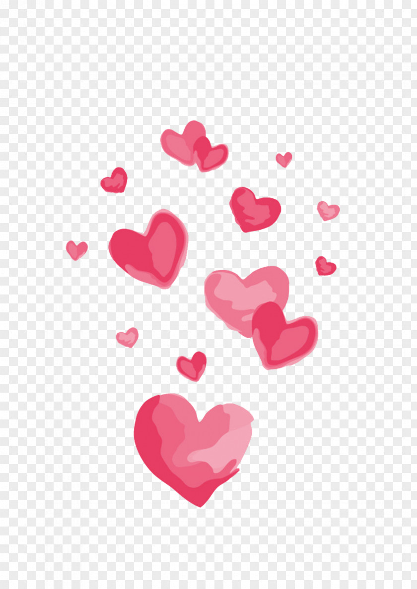 A Large Number Of Hand-painted Heart-shaped Heart Euclidean Vector PNG