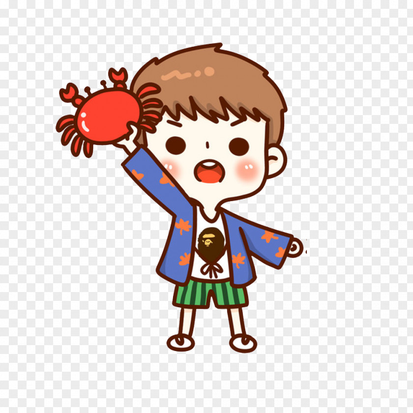 Boy Catching Crab Monster Craft Android Sina Weibo PNG