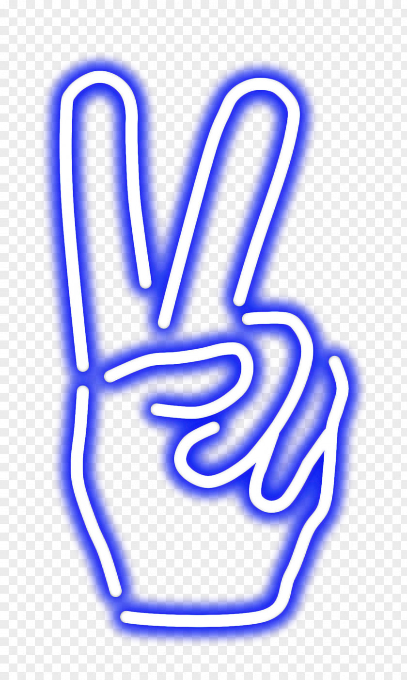 Line Hand Finger Gesture Electric Blue PNG