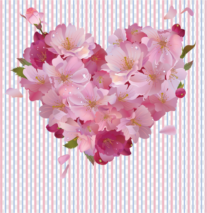 Wedding Flowers Pink Heart Clip Art PNG