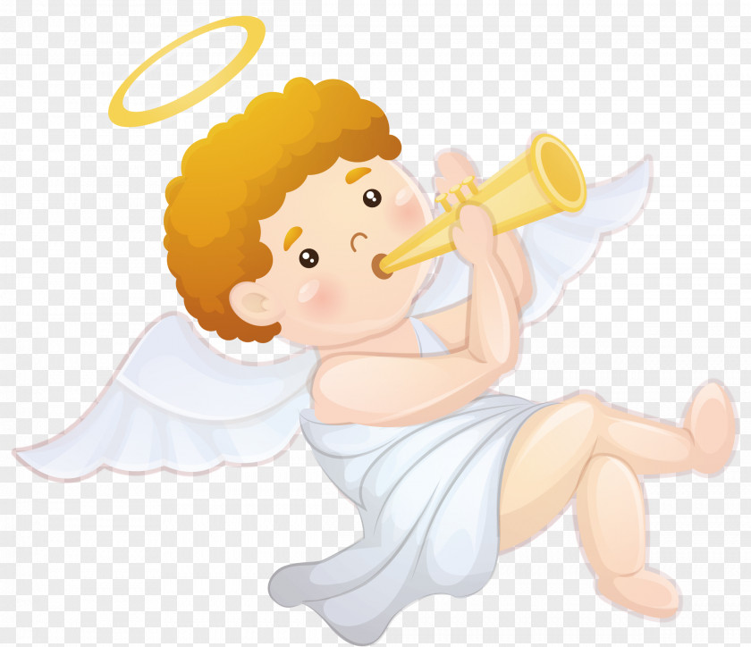 Flute Little Angel Vector Clip Art PNG