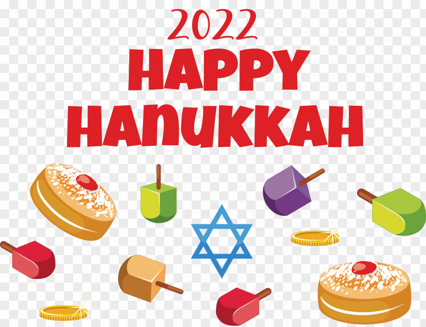 Happy Hanukkah Lighting Dreidel Sufganiyot PNG