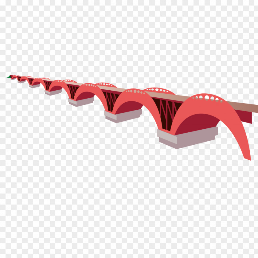 Red Cartoon Vector Bridge Euclidean PNG