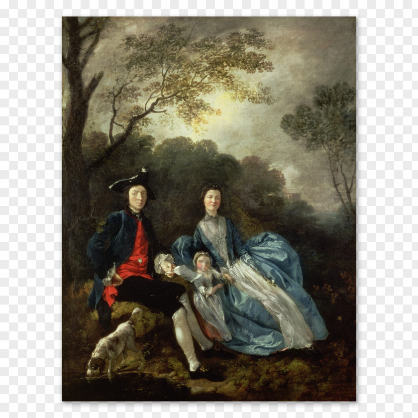 Painting National Gallery Portrait Of The Artist With His Wife And Daughter Pinkie Painter's Daughters Chasing A Butterfly PNG