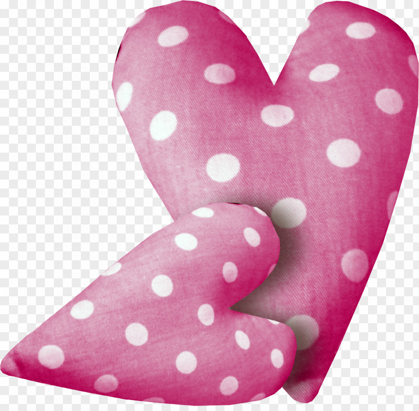 Pink Pattern Peach Heart Pillow Clip Art PNG