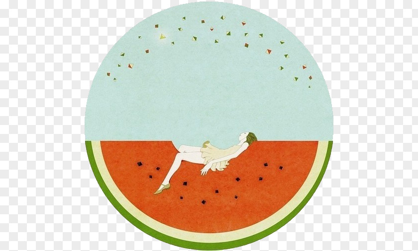Small Fresh,Beautiful,Hand Painted,watermelon Watermelon Drawing Wallpaper PNG