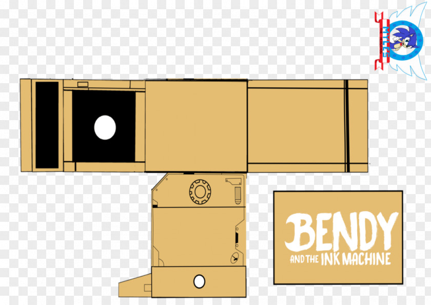 Cut Into Two Parts Bendy And The Ink Machine Paper Cardboard PNG