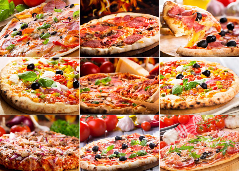 Gourmet Pizza Italian Cuisine Fast Food Stock Photography Collage PNG