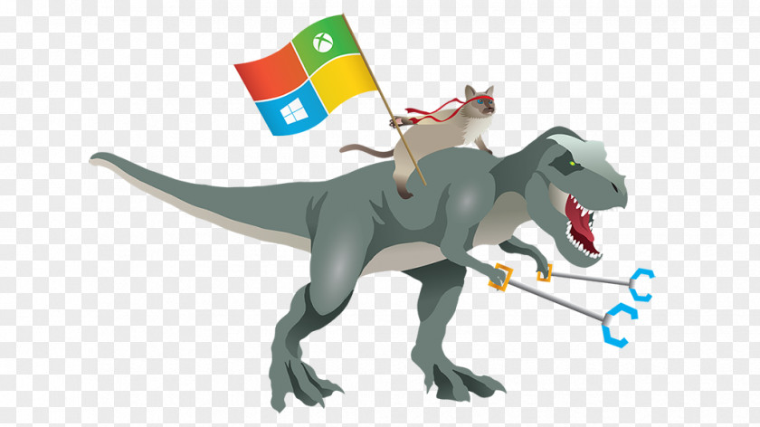 Cat Waving Hi Tyrannosaurus Dinosaur T-shirt Windows 10 Microsoft Graph PNG