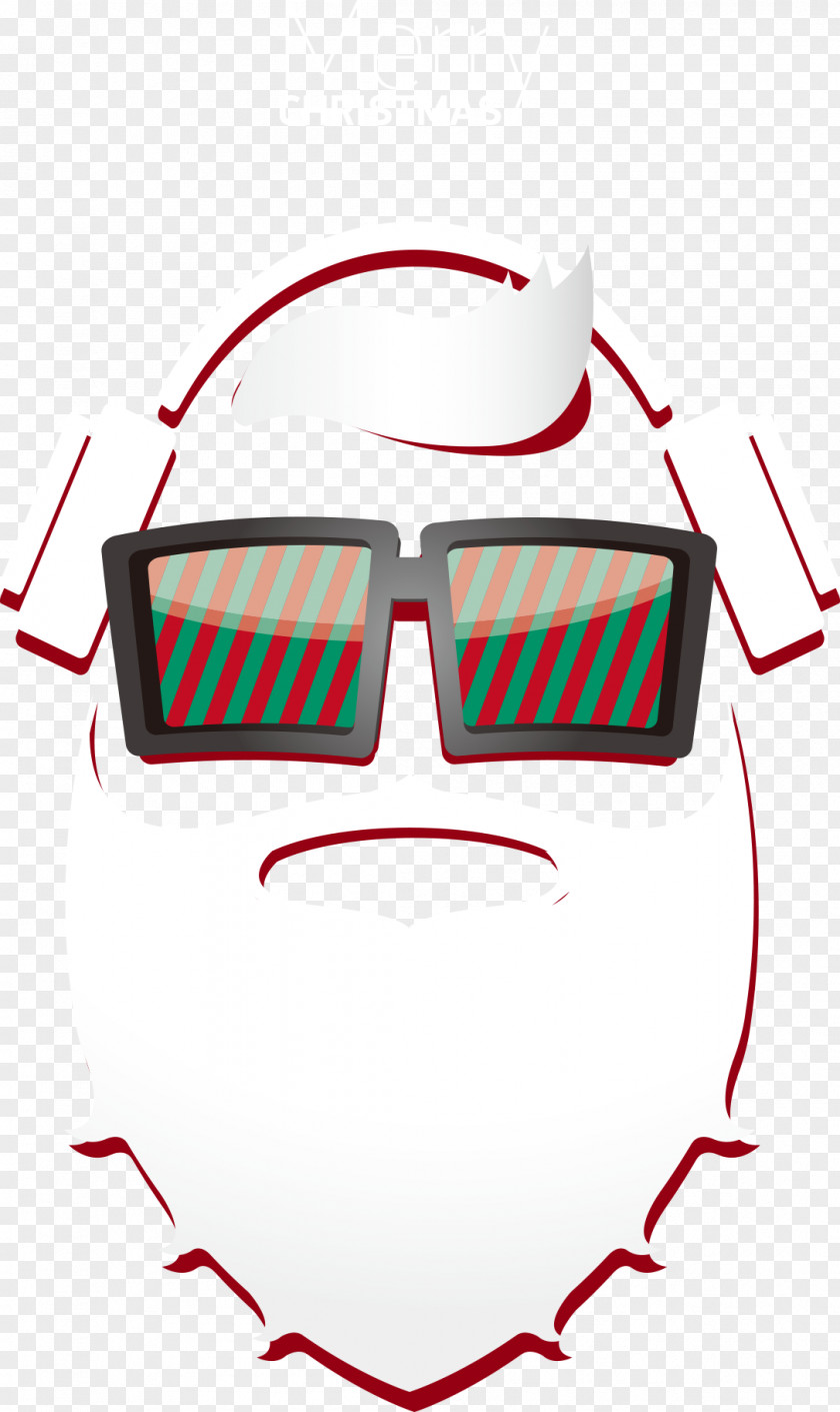 Santa Claus With Glasses Goggles Reindeer Clip Art PNG