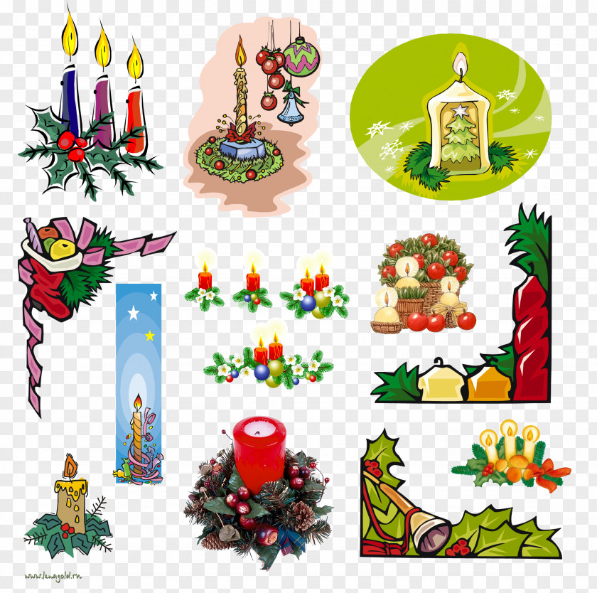 Christmas Tree Gift Candle Clip Art PNG