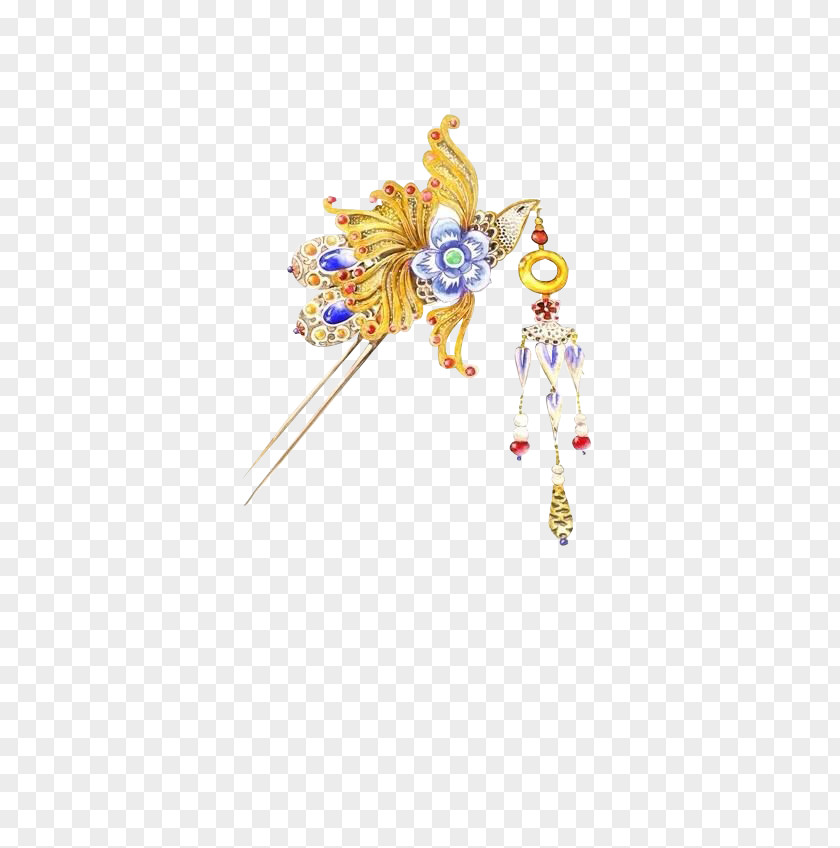 Antique Chinese Style Material Hairpin Jewellery PNG
