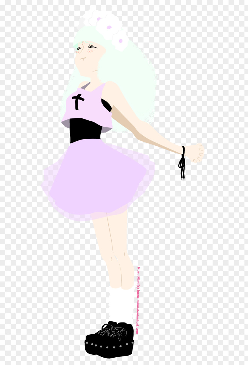Pastel Goth Tutu Cartoon Shoulder Pink M PNG