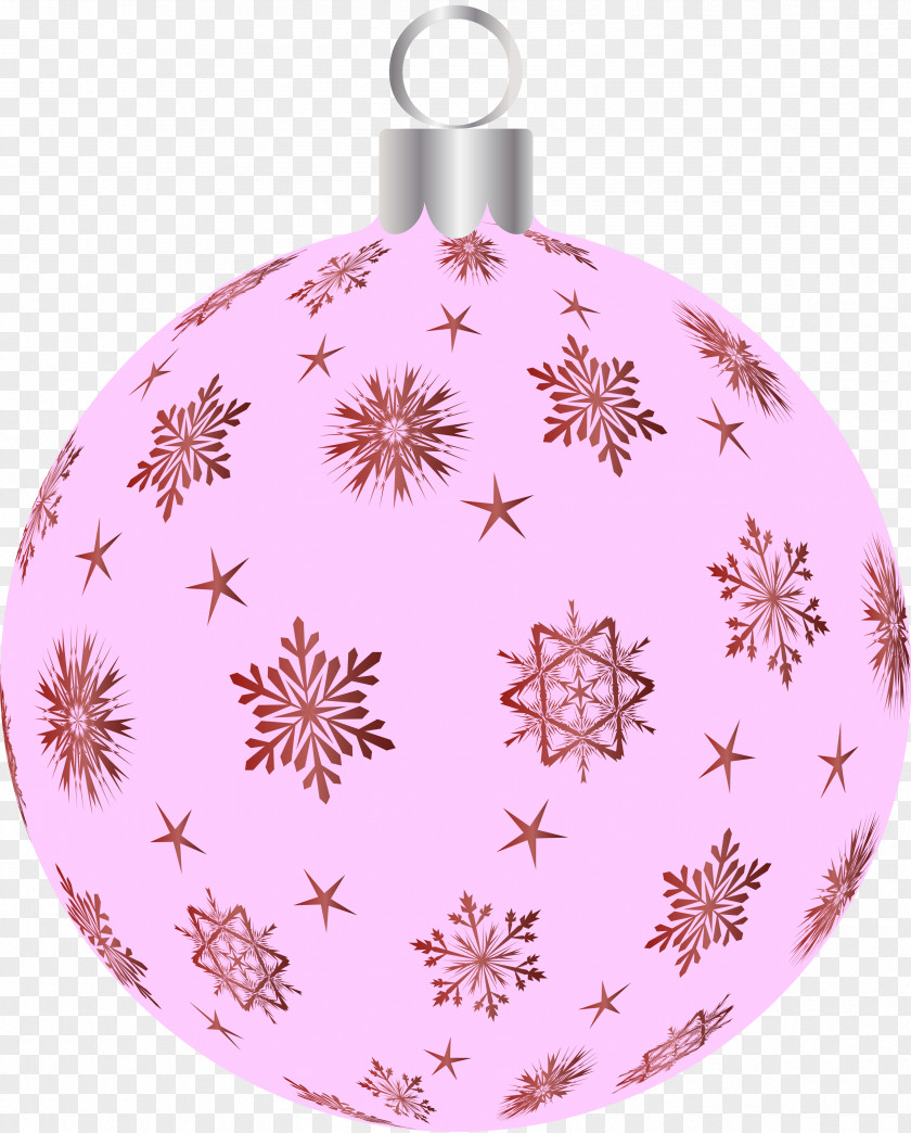 Pure Christmas Ball Ornament Pink M Day Pattern PNG