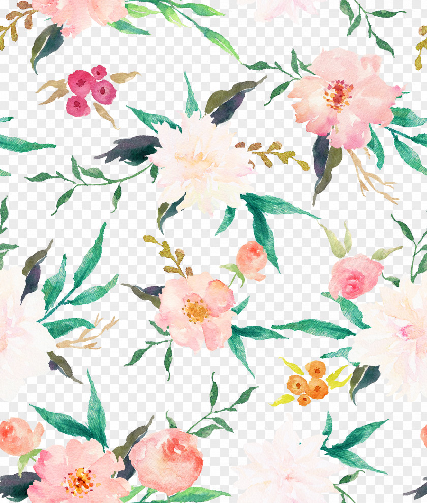 A Plurality Of Hand-painted Flower Pattern Style PNG plurality of hand-painted flower pattern style clipart PNG