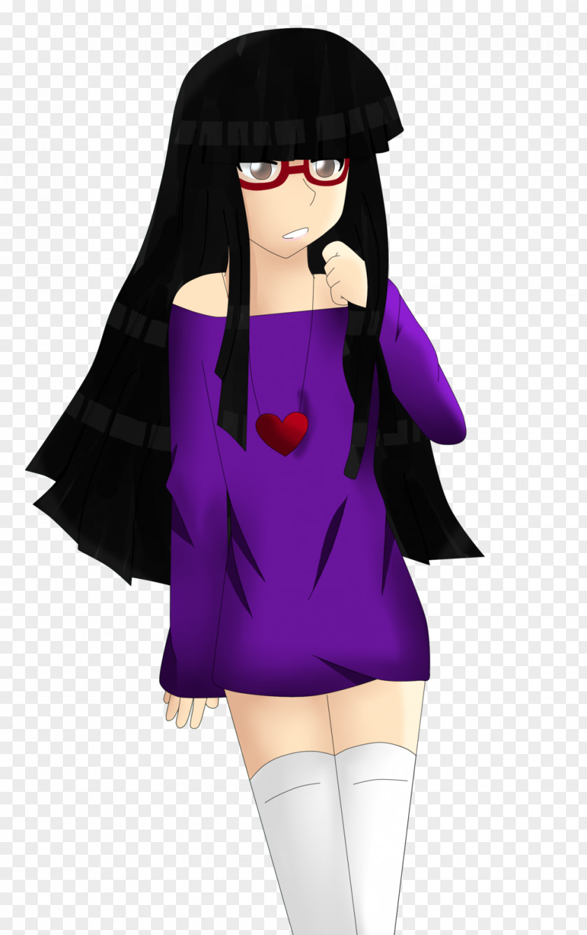 Purple Black Hair Brown Cartoon PNG