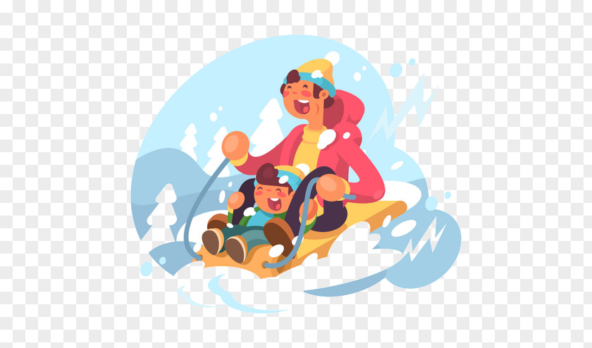 Winter Sledding Royalty-free Illustration PNG