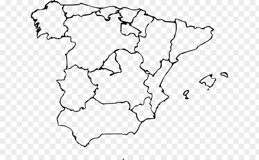 Map Autonomous Communities Of Spain Blank World PNG