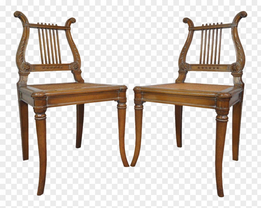 Table Chair Furniture Dining Room Lyre Arm PNG