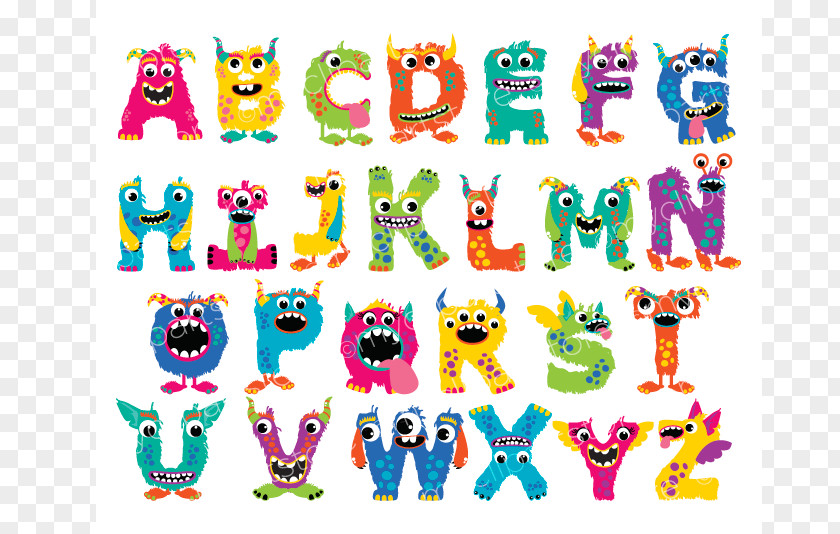 Monster Alphabet Letter Clip Art PNG