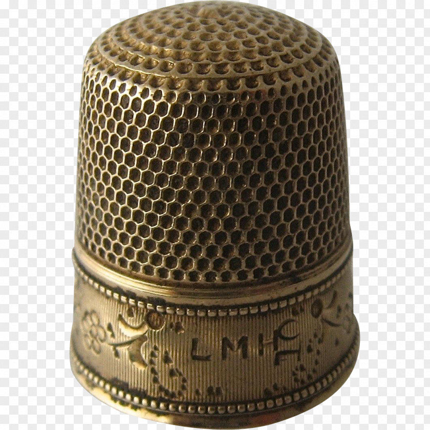 Brass Thimble Gold Hallmark Pin PNG