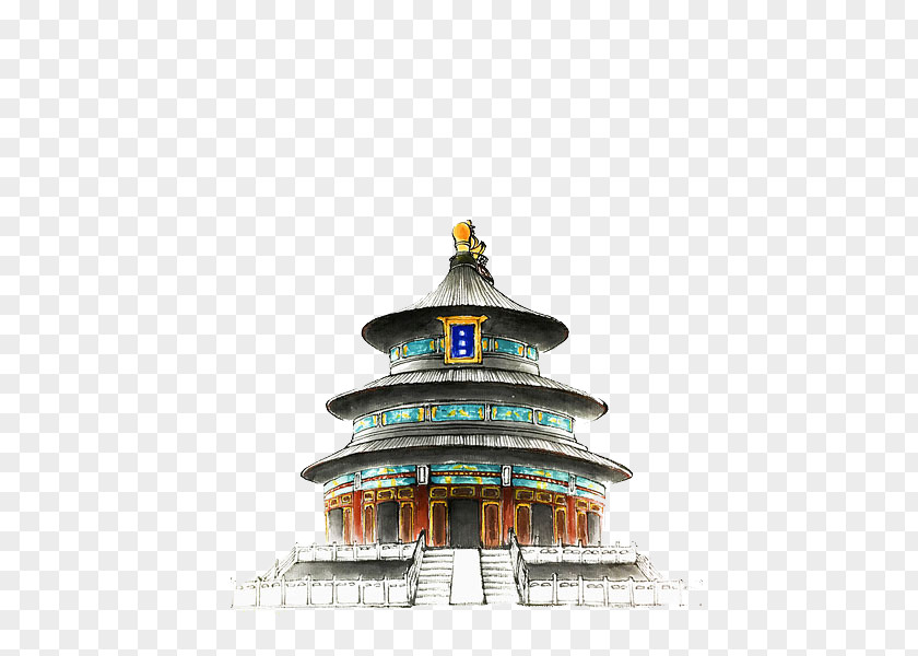 Building The Temple Of Heaven Download Illustration PNG