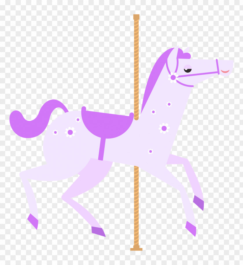 Carousel Horse Violet Purple Lilac Lavender PNG