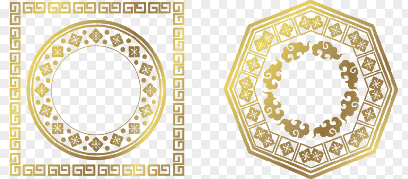 Creative Golden Frame Euclidean Vector Ornament Clip Art PNG