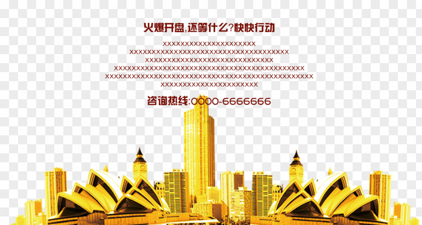 Golden City Gold Graphic Design PNG