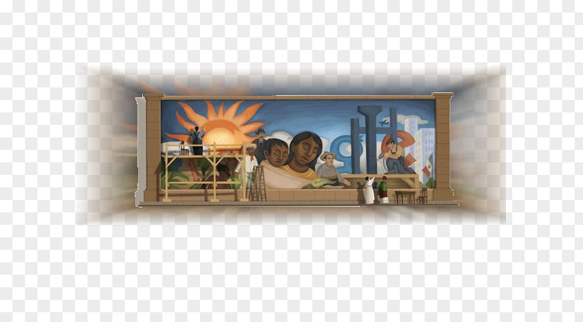 Diego Rivera Painting Mural Modern Art Google Doodle PNG
