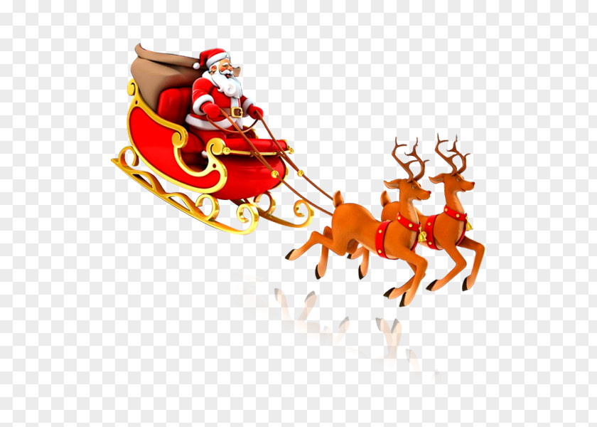 Santa Sled Creative Gifts Download Claus Christmas Gift PNG