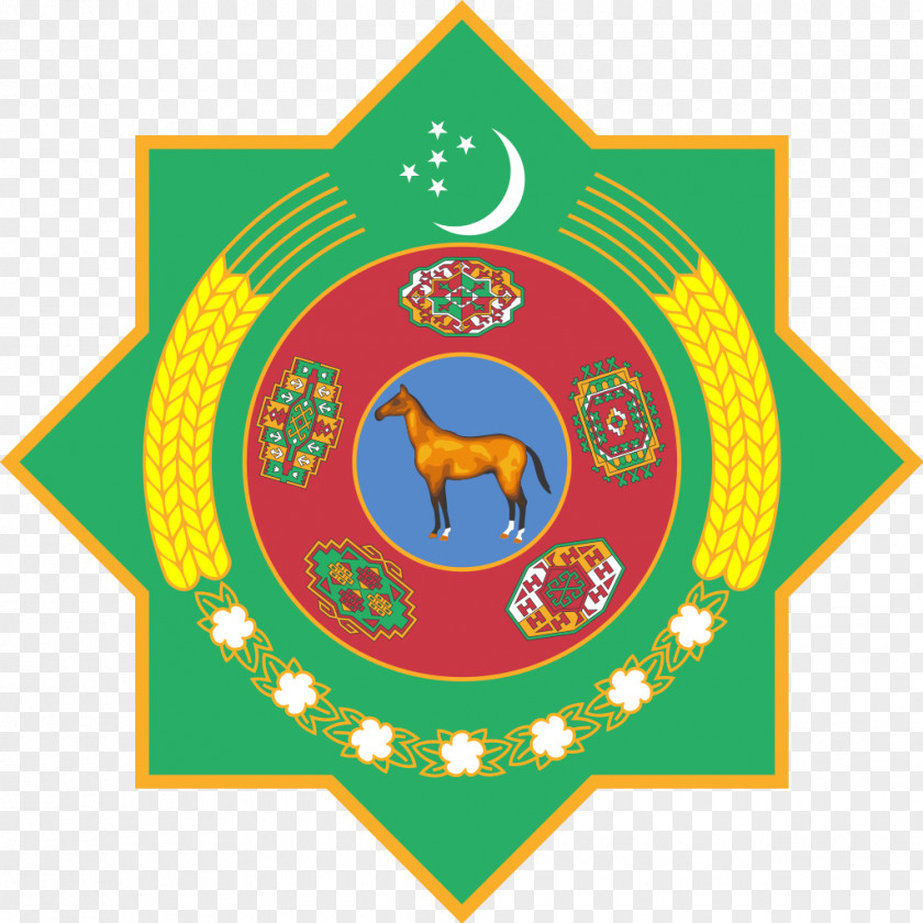 Badges Emblem Of Turkmenistan Flag National Symbol Turkmen Soviet Socialist Republic PNG